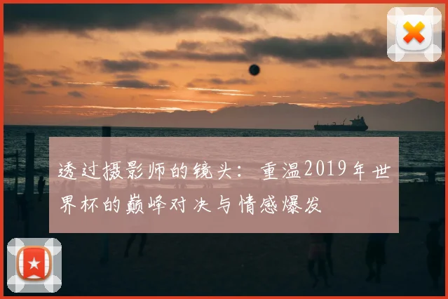 透过摄影师的镜头：重温2019年世界杯的巅峰对决与情感爆发